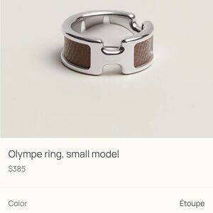 Hermes Olympe Ring in Silver and Brown